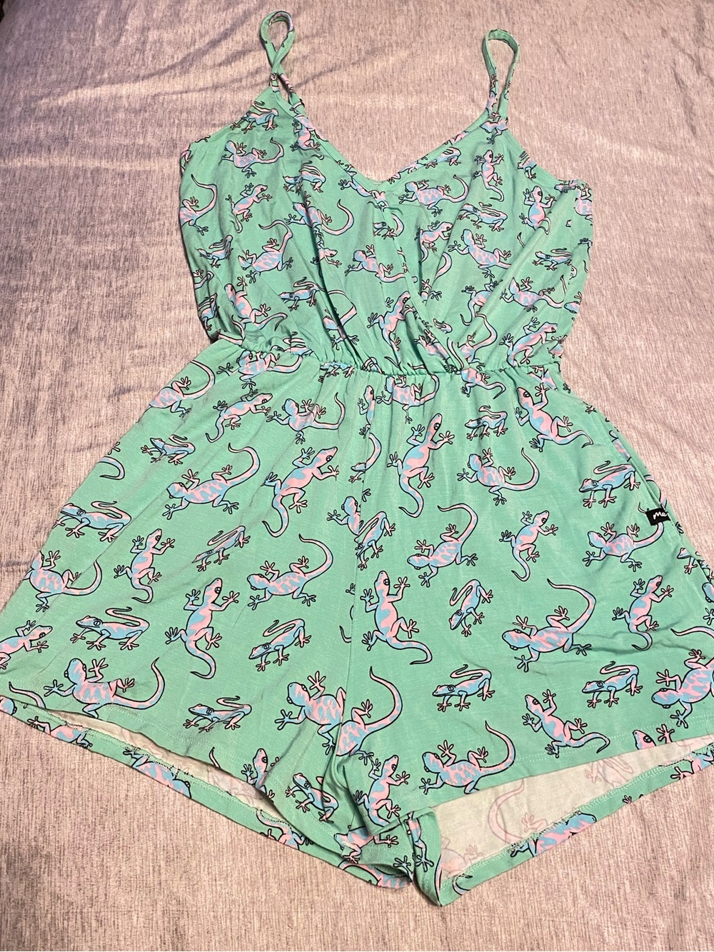 MeUndies Lizard Gecko Romper Women’s Sz M Loungewear Pajama PJs Soft Modal